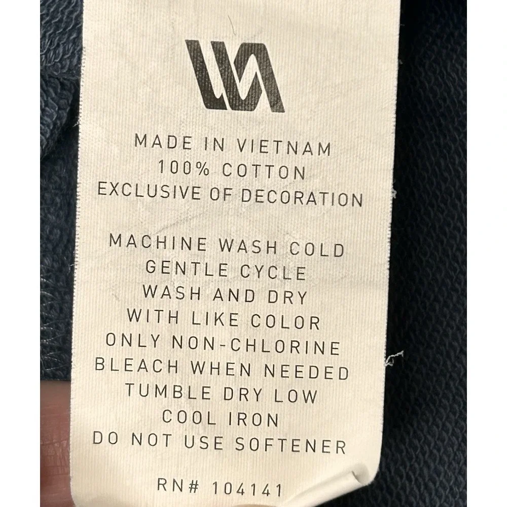 Vrst Men's Large Blue Washed Twill Terry Jogger Pockets Pull On‎ Elastic Waist